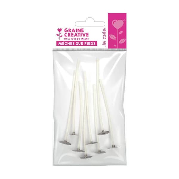 Candle Wicks - SEED CREATIVE - 10cm - 8 stycken - Tillverkad i Frankrike - Blandat