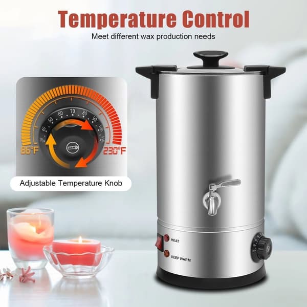 10L 1800W 30-110°C elektrisk vaxsmältare för DIY ljustillverkning, lättanvänd