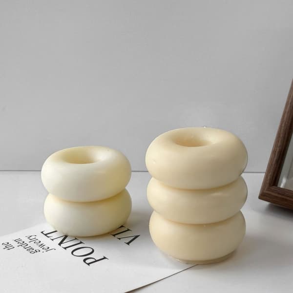 INF Donutljusform, geometrisk silikonform för harts, tvål, choklad