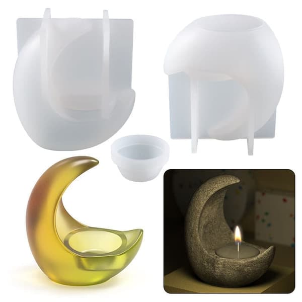 Silikone Form Stearinlys Forme-Halvmåne Skimmelsvamp DIY Silikone Stearinlys Form, Stearinlys Forme