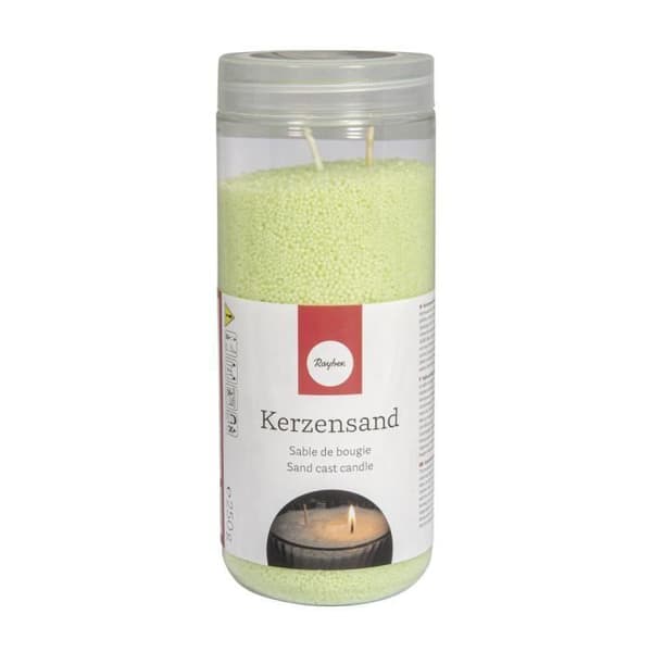 Sable av ljus med 2 vekar, lindgrön, låda 250g