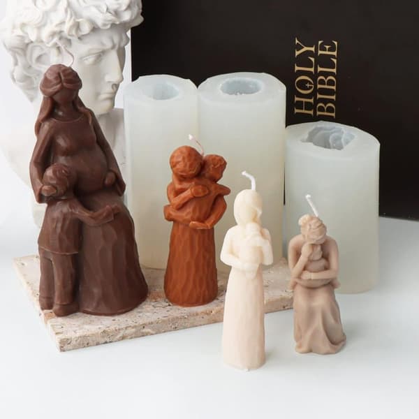 DIY Silikon Ljusform-Mors dag ljusform,Mors figurform-Tvålform