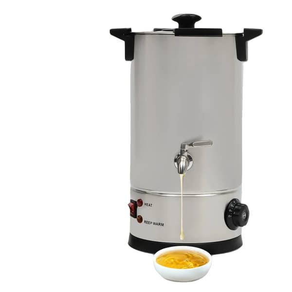 Voks Smeltetank, 10,5 Quart Kapacitet, Temperaturkontrol (30℃-110℃), 304 Rustfrit Stål,Sølv