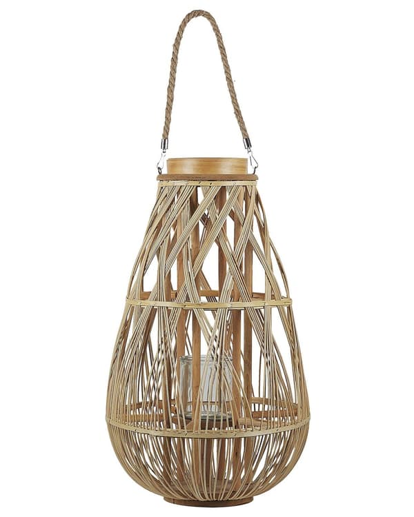 Dekorativ lyst bambus lanterne 56 cm Dekorativ lanterne til et stearinlys