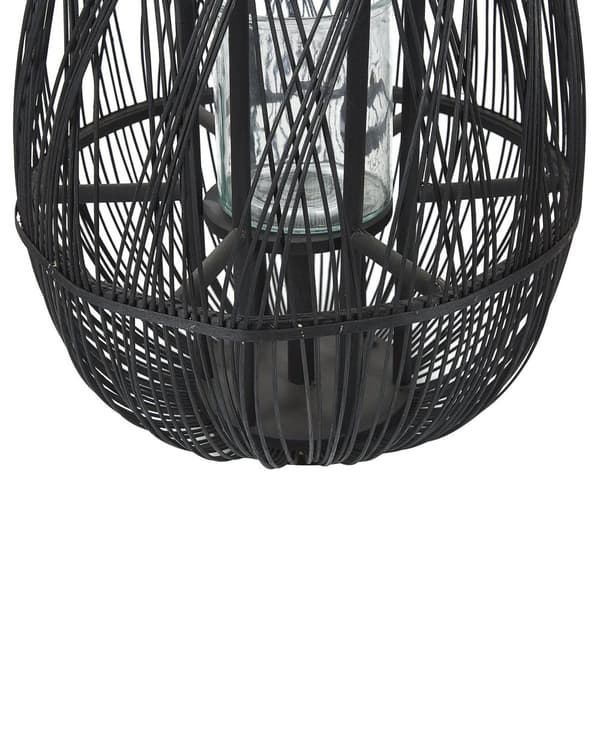Dekorativ sort bambus lanterne 56 cm Dekorativ lanterne til et stearinlys