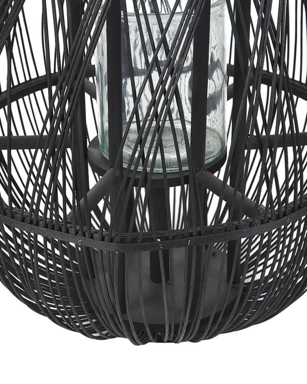 Dekorativ sort bambus lanterne 77 cm Dekorativ lanterne til et stearinlys
