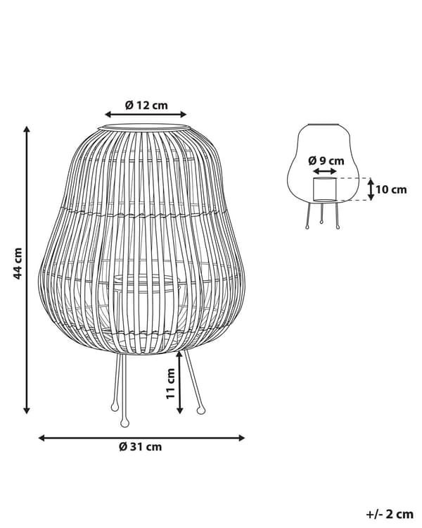 Lyhty musta paju puu luonnollinen 44 cm jaloilla kynttilälle avoin varjostin