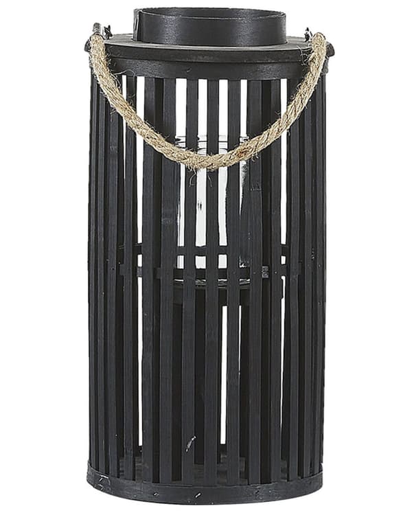 Lyhty musta paju puu 40 cm korkea pyöreä kynttilän pidike luonnollinen boho tyyli