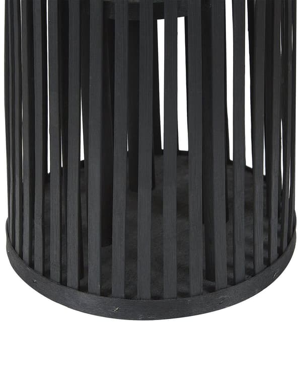 Lanterne Beige Sort Piletræ og Glas ø 27 x 80 cm Dekorativ Stearinlys Holder Bloklys Naturlig Boho Udendørs Indendørs til Haven Terrasse