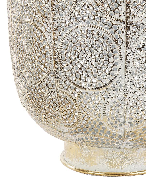 Lyhty kulta metalli lasi 30 cm avoin rakenne orientaalinen boho vintage tyyli