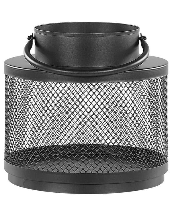 Lyhty musta metallia kahvalla 19 cm minimalistinen moderni teollinen sisustus