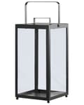 Pikkukuva 1 / 9: Kynttilälyhty musta metallia lasia 41 cm minimalistinen industriaalinen moderni tyyli