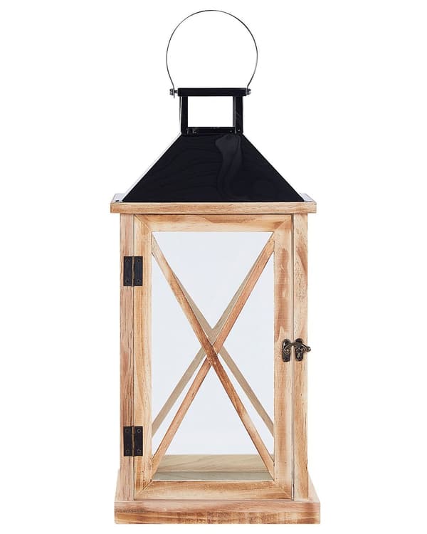 Lyhty puinen 24 x 61 x 22 cm mäntypuu metallia sisälle ulos kahvallinen