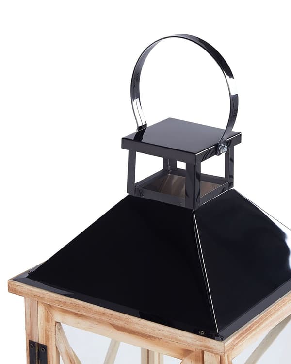 Lyhty puinen 24 x 61 x 22 cm mäntypuu metallia sisälle ulos kahvallinen