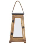 Pikkukuva 6 / 8: Lyhty ruskea 19 x 39 x 19 cm mäntypuu sisälle ulos kahvallinen