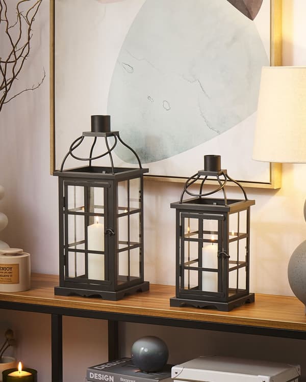 Elegant Lanterne Sort Moderne Design 42 cm Udendørs
