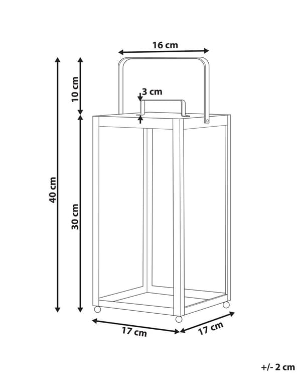 Elegant Lanterne, Sort Moderne Design 30 cm