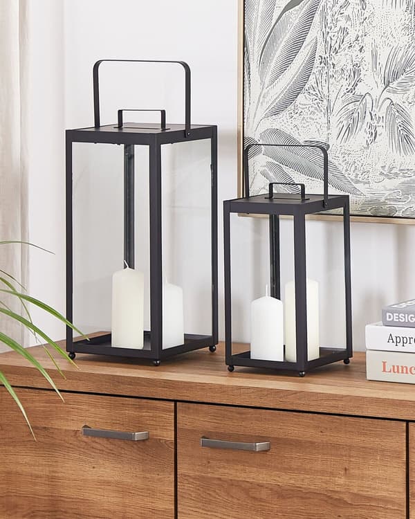Elegant Lanterne, Sort Moderne Design 30 cm