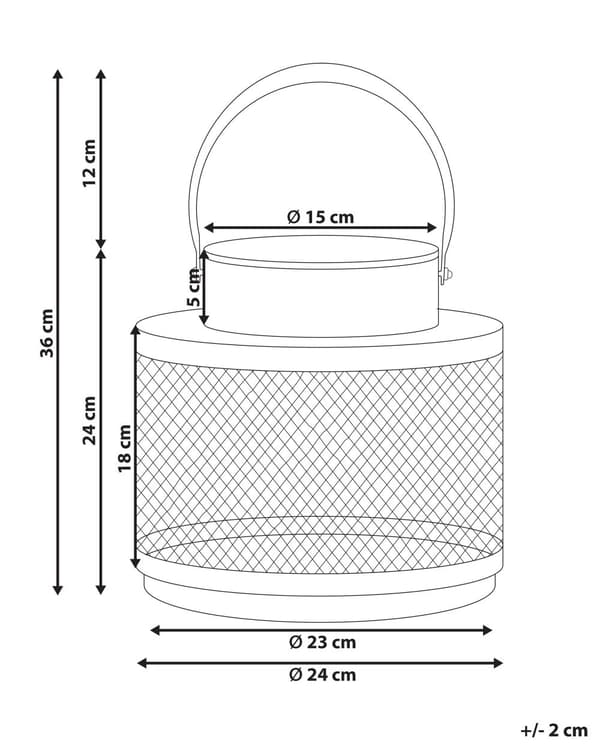 Elegant Lanterne, Sort Moderne Design 24 cm