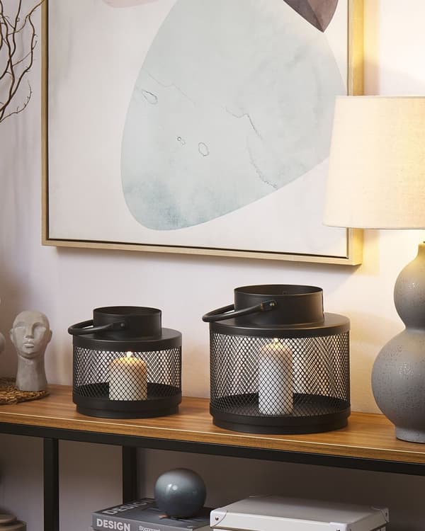 Elegant Lanterne, Sort Moderne Design 24 cm