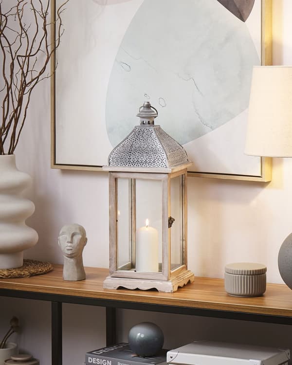 Elegant Lanterne i Hvid Antik Design 47 cm