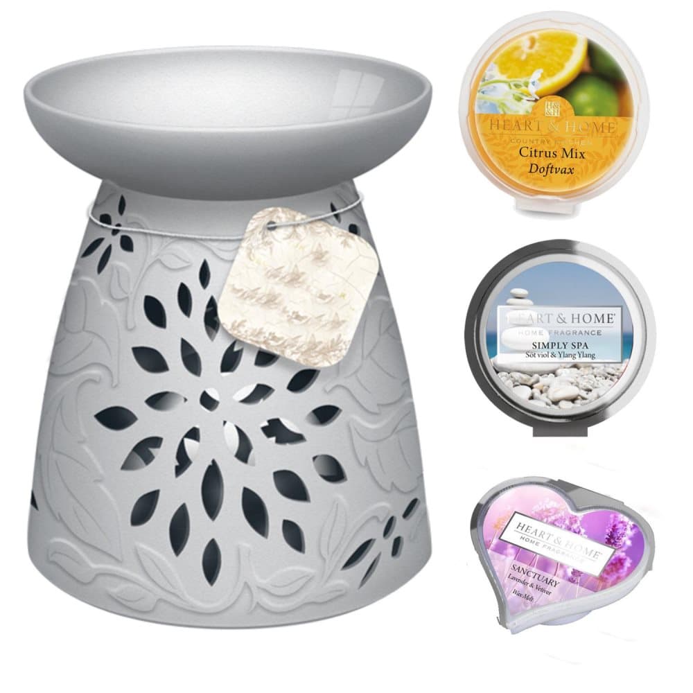 Aromalampa Paket Lampa Med 3 Olika Doftvax