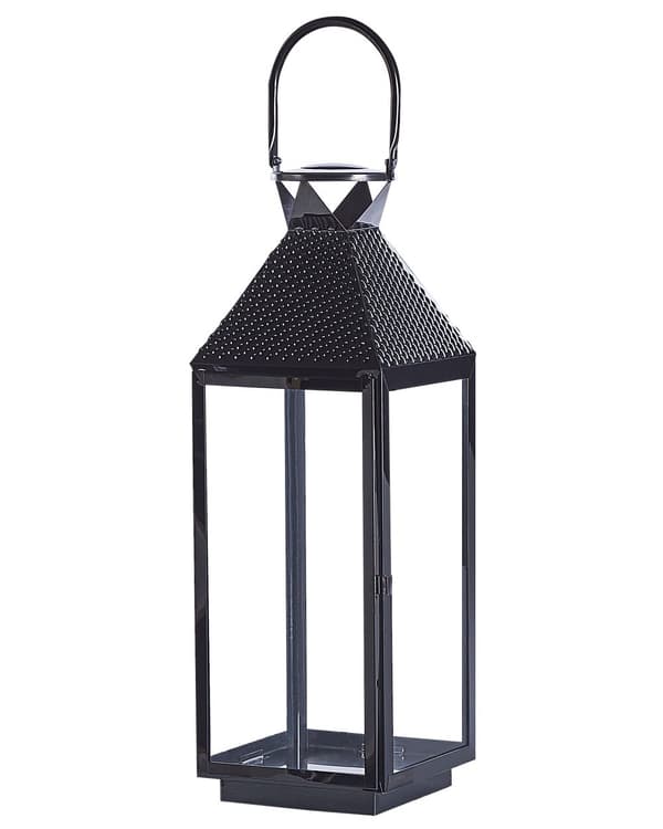 Metallinen lyhty hopeanvärinen ruostumatonta terästä 55 cm