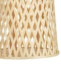 Pikkukuva 6 / 6: Lyhty luonnollinen bambupuu 58 cm lasikuppi kynttilälle boho tyyli