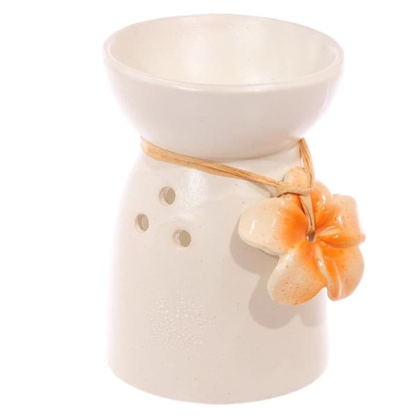Spräcklig Gräddvit Aromalampa i Keramik Orange