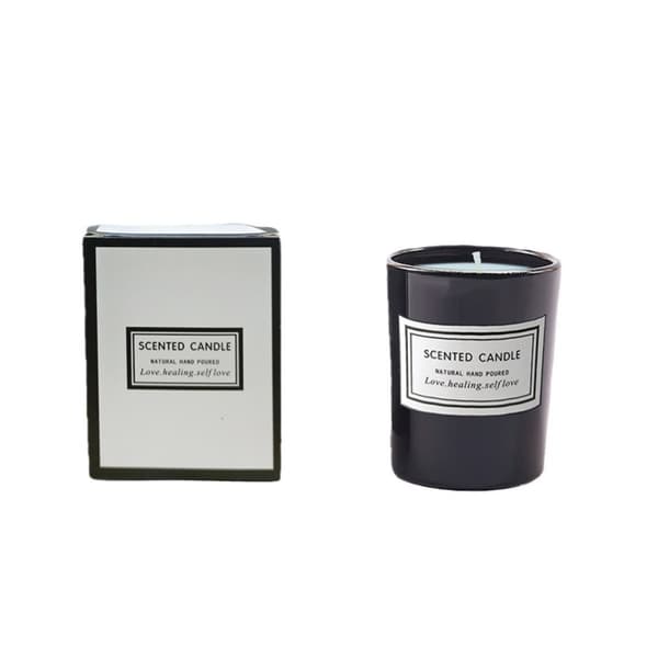 INF Mattsvart duftlys - lavendel, 110 g soyavoks