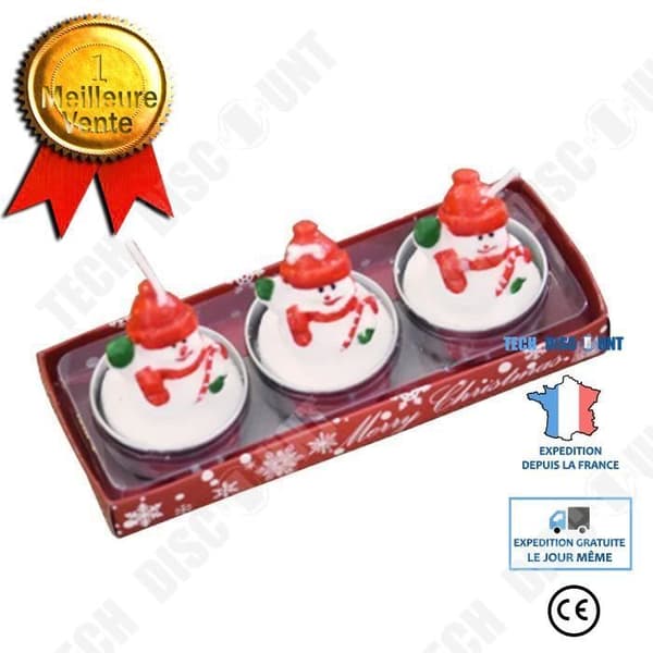 TD® 3 julljus med jultomten Snowman House Xmas Party Present Heminredning