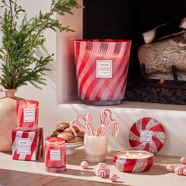 Voluspa Crushed Candy Cane 3-wick Tin Candle
