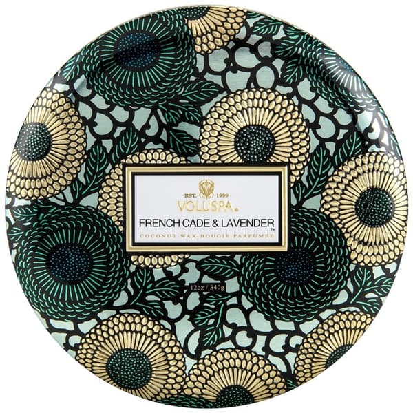 Voluspa 3-Wick Candle Decorative Tin French Cade & Lavender 340g