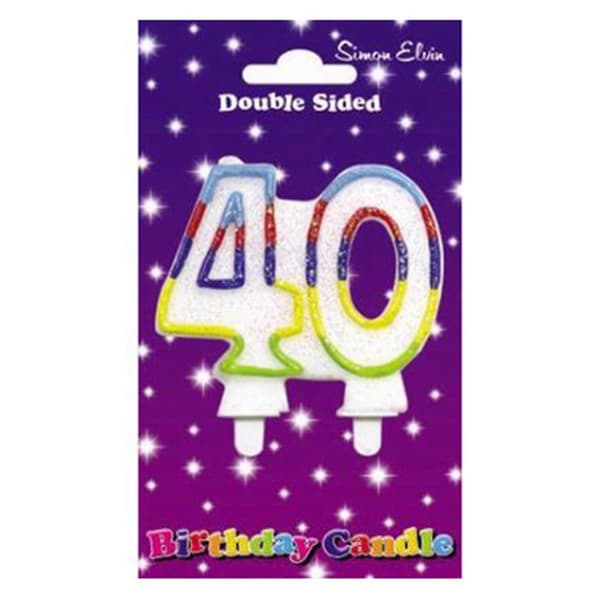 Simon Elvin Dubbelsidigt 40th Birthday Candle (paket med 6) Multicoloured One Size