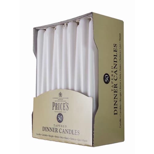 Prices Tapered Unwrapped Dinner Candles (Pack Of 50)