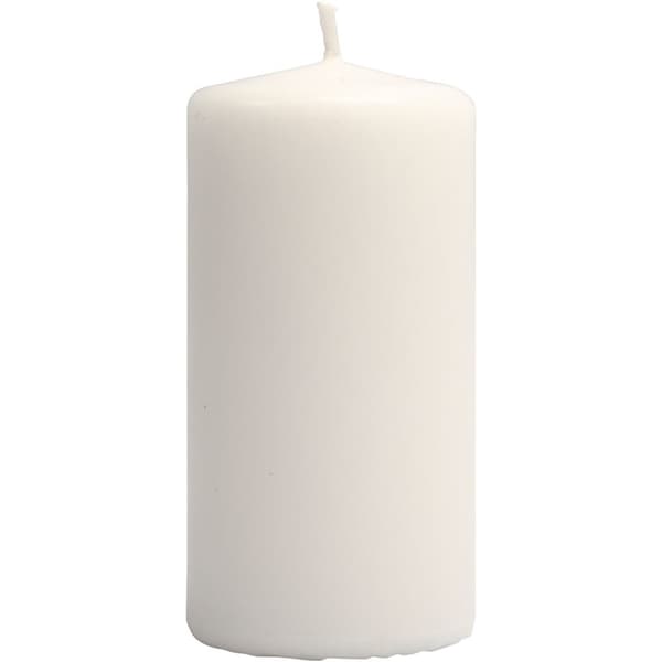 Blockljus - Vit - H: 10 cm - dia. 50 mm - 6 st