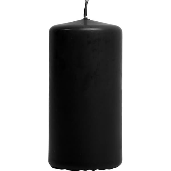 Blockljus - Svart - H: 10 cm - dia. 50 mm - 6 st