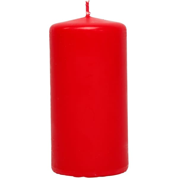 Blockljus - Röd - H: 10 cm - dia. 50 mm - 6 st