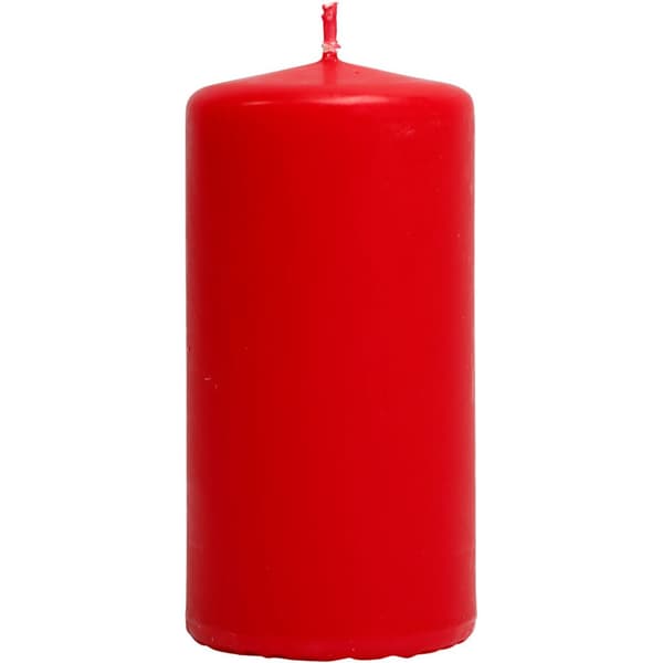 Blockljus - Röd - H: 10 cm - dia. 50 mm - 6 st