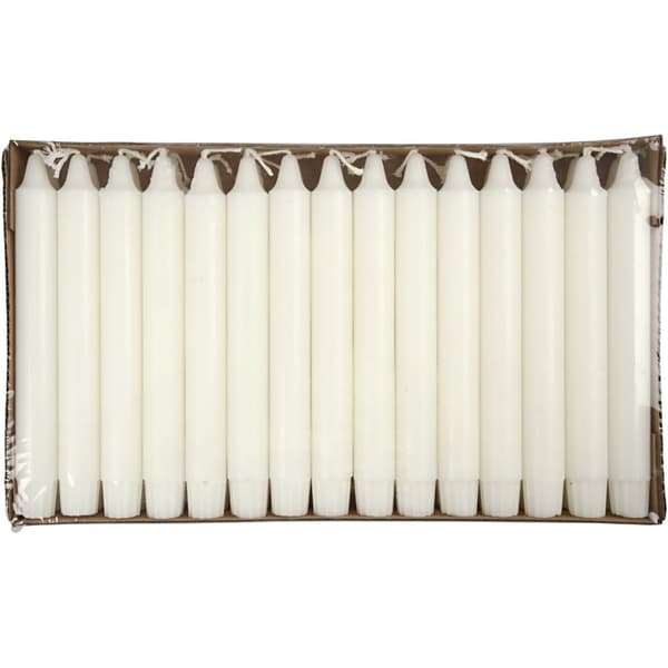 Kronljus - dia. 23 mm - H: 20 cm - Vit - 30 st
