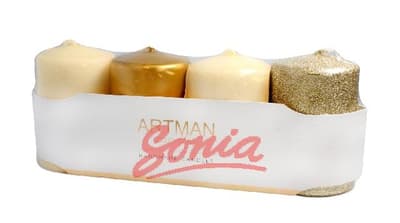 ARTMAN Candle decorative 4-Pack Mix gold - a small roller 1op.-4p