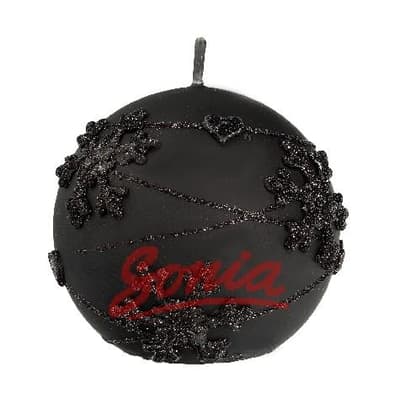 ARTMAN Christmas Candle decorative snowflakes black - 1pc big ball