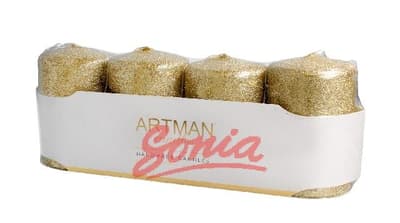 ARTMAN Candle decorative 4-pack glitter of gold - a small roller 1op.-4p