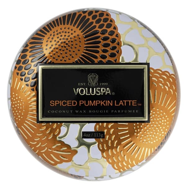 Voluspa Mini Decorative Tin Candle Spiced Pumpkin Latte 113g