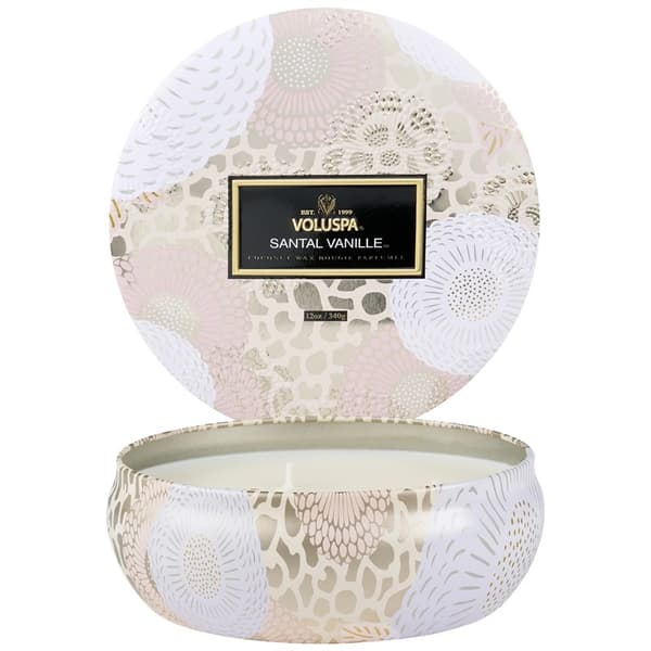 Voluspa 3-Wick Candle Decorative Tin Santal Vanille 340g