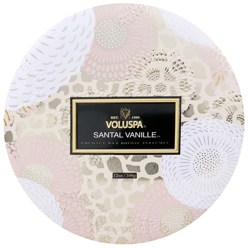 Voluspa 3-Wick Candle Decorative Tin Santal Vanille 340g