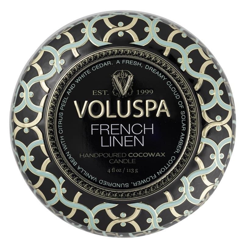 Voluspa Decorative Tin Candle French Linen 113g