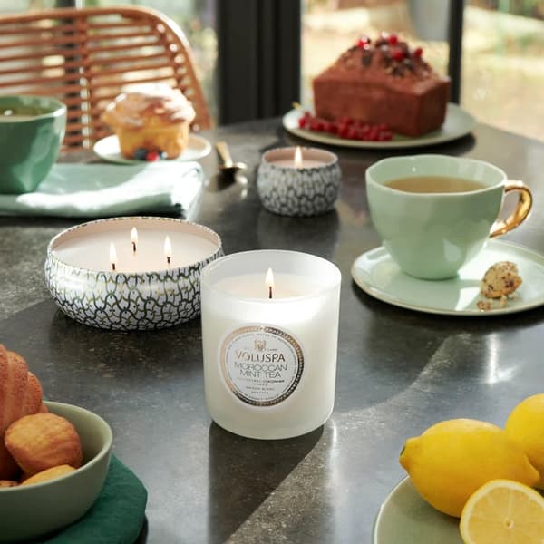 Voluspa 3-Wick Candle Decorative Tin Moroccan Mint Tea 340g