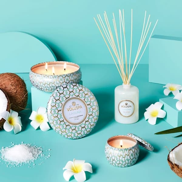 Voluspa 3-Wick Candle Decorative Tin Laguna 340g