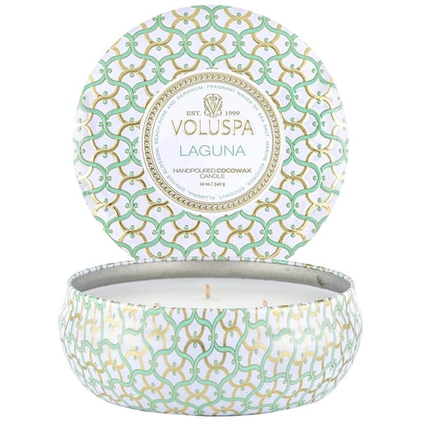 Voluspa 3-Wick Candle Decorative Tin Laguna 340g